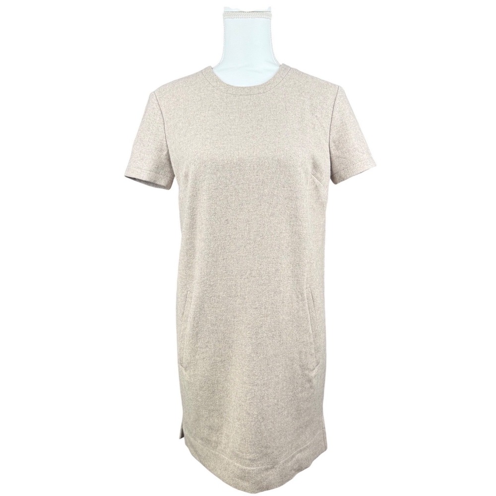 Polo‎ Ralph Lauren Women Size 0 Wool Dress Dune Tan Short Sleeve Sheath Pockets